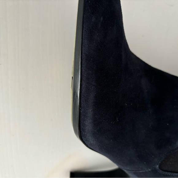 Navy suede Nine West heeled boots - Picture 8 of 11